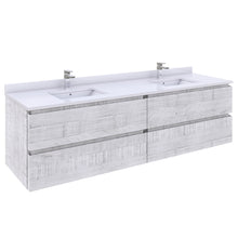 Load image into Gallery viewer, Fresca Formosa 70&quot; Wall Hung Double Sink Modern Bathroom Cabinet in Rustic White- Fresca