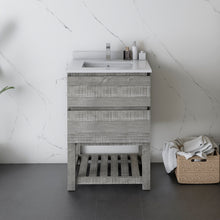 Load image into Gallery viewer, Fresca Formosa 24&quot; Floor Standing Open Bottom Modern Bathroom Cabinet w/ Top &amp; Sink in Ash- Fresca