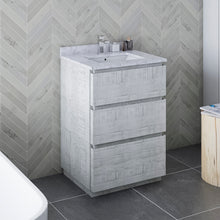 Load image into Gallery viewer, Fresca Formosa 24" Wall Hung Modern Bathroom Cabinet w/ Top &amp; Sink in Rustic White- Fresca