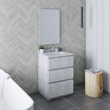 Load image into Gallery viewer, Fresca Formosa 24" Wall Hung Modern Bathroom Cabinet w/ Top &amp; Sink in Rustic White- Fresca
