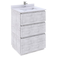 Load image into Gallery viewer, Fresca Formosa 24" Wall Hung Modern Bathroom Cabinet w/ Top &amp; Sink in Rustic White- Fresca