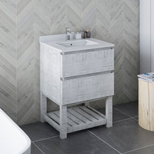 Load image into Gallery viewer, Fresca Formosa 24&quot; Floor Standing Open Bottom Modern Bathroom Cabinet w/ Top &amp; Sink in Rustic White- Fresca