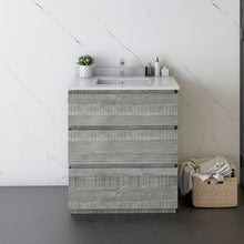 Load image into Gallery viewer, Fresca Formosa 30&quot; Wall Hung Modern Bathroom Cabinet w/ Top &amp; Sink in Ash- Fresca