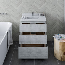 Load image into Gallery viewer, Fresca Formosa 30&quot; Wall Hung Modern Bathroom Cabinet w/ Top &amp; Sink in Rustic White- Fresca