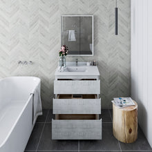 Load image into Gallery viewer, Fresca Formosa 30&quot; Wall Hung Modern Bathroom Cabinet w/ Top &amp; Sink in Rustic White- Fresca