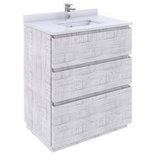 Load image into Gallery viewer, Fresca Formosa 30&quot; Wall Hung Modern Bathroom Cabinet w/ Top &amp; Sink in Rustic White- Fresca
