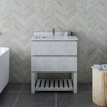 Load image into Gallery viewer, Fresca Formosa 30&quot; Floor Standing Open Bottom Modern Bathroom Cabinet w/ Top &amp; Sink in Rustic White- Fresca