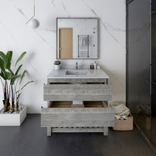 Load image into Gallery viewer, Fresca Formosa 36&quot; Floor Standing Open Bottom Modern Bathroom Cabinet w/ Top &amp; Sink in Ash- Fresca