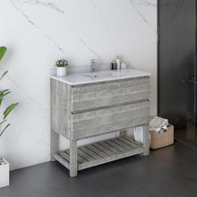 Load image into Gallery viewer, Fresca Formosa 36&quot; Floor Standing Open Bottom Modern Bathroom Cabinet w/ Top &amp; Sink in Ash- Fresca