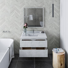 Load image into Gallery viewer, Fresca Formosa 36&quot; Wall Hung Modern Bathroom Cabinet w/ Top &amp; Sink in Rustic White- Fresca