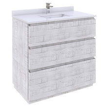 Load image into Gallery viewer, Fresca Formosa 36&quot; Floor Standing Modern Bathroom Cabinet w/ Top &amp; Sink in Rustic White- Fresca