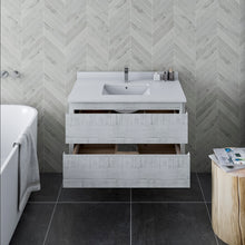 Load image into Gallery viewer, Fresca Formosa 35" Wall Hung Modern Bathroom Cabinet in Rustic White- Fresca