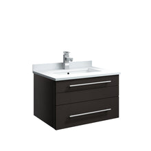 Load image into Gallery viewer, Fresca Lucera 24&quot; Espresso Wall Hung Modern Bathroom Cabinet w/ Top &amp; Undermount Sink- Fresca