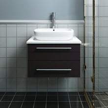 Load image into Gallery viewer, Fresca Lucera 24&quot; Espresso Wall Hung Modern Bathroom Cabinet w/ Top &amp; Vessel Sink- Fresca