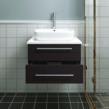 Load image into Gallery viewer, Fresca Lucera 24&quot; Espresso Wall Hung Modern Bathroom Cabinet w/ Top &amp; Vessel Sink- Fresca