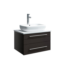 Load image into Gallery viewer, Fresca Lucera 24&quot; Espresso Wall Hung Modern Bathroom Cabinet w/ Top &amp; Vessel Sink- Fresca