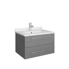 Load image into Gallery viewer, Fresca Lucera 24&quot; Gray Wall Hung Modern Bathroom Cabinet w/ Top &amp; Undermount Sink- Fresca
