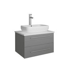 Load image into Gallery viewer, Fresca Lucera 24&quot; Gray Wall Hung Modern Bathroom Cabinet w/ Top &amp; Vessel Sink- Fresca
