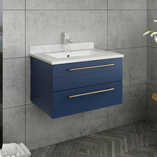 Load image into Gallery viewer, Fresca Lucera 24&quot; Royal Blue Wall Hung Modern Bathroom Cabinet w/ Top &amp; Undermount Sink- Fresca