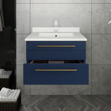 Load image into Gallery viewer, Fresca Lucera 24&quot; Royal Blue Wall Hung Modern Bathroom Cabinet w/ Top &amp; Undermount Sink- Fresca