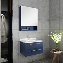 Load image into Gallery viewer, Fresca Lucera 24&quot; Royal Blue Wall Hung Modern Bathroom Cabinet w/ Top &amp; Undermount Sink- Fresca
