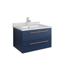 Load image into Gallery viewer, Fresca Lucera 24&quot; Royal Blue Wall Hung Modern Bathroom Cabinet w/ Top &amp; Undermount Sink- Fresca