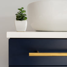 Load image into Gallery viewer, Fresca Lucera 24&quot; Royal Blue Wall Hung Modern Bathroom Cabinet w/ Top &amp; Vessel Sink- Fresca
