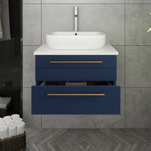Load image into Gallery viewer, Fresca Lucera 24&quot; Royal Blue Wall Hung Modern Bathroom Cabinet w/ Top &amp; Vessel Sink- Fresca