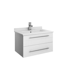 Load image into Gallery viewer, Fresca Lucera 24&quot; White Wall Hung Modern Bathroom Cabinet w/ Top &amp; Undermount Sink- Fresca