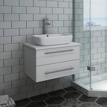 Load image into Gallery viewer, Fresca Lucera 24&quot; White Wall Hung Modern Bathroom Cabinet w/ Top &amp; Vessel Sink- Fresca
