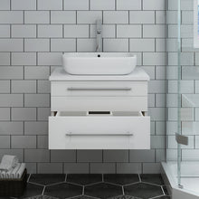 Load image into Gallery viewer, Fresca Lucera 24&quot; White Wall Hung Modern Bathroom Cabinet w/ Top &amp; Vessel Sink- Fresca
