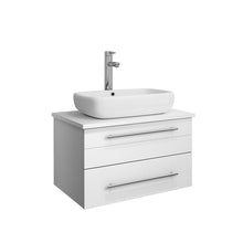 Load image into Gallery viewer, Fresca Lucera 24&quot; White Wall Hung Modern Bathroom Cabinet w/ Top &amp; Vessel Sink- Fresca