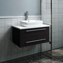 Load image into Gallery viewer, Fresca Lucera 30&quot; Espresso Wall Hung Modern Bathroom Cabinet w/ Top &amp; Vessel Sink- Fresca