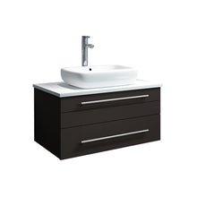 Load image into Gallery viewer, Fresca Lucera 30&quot; Espresso Wall Hung Modern Bathroom Cabinet w/ Top &amp; Vessel Sink- Fresca