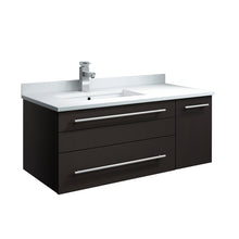 Load image into Gallery viewer, Fresca Lucera 36&quot; Espresso Wall Hung Modern Bathroom Cabinet w/ Top &amp; Undermount Sink - Left Version- Fresca