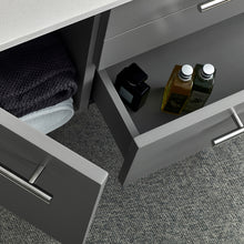 Load image into Gallery viewer, Fresca Lucera 36&quot; Gray Wall Hung Modern Bathroom Cabinet w/ Top &amp; Undermount Sink - Right Version- Fresca