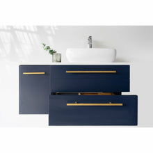 Load image into Gallery viewer, Fresca Lucera 36&quot; Royal Blue Wall Hung Modern Bathroom Cabinet w/ Top &amp; Vessel Sink - Right Version- Fresca