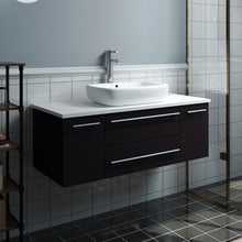 Load image into Gallery viewer, Fresca Lucera 42&quot; Espresso Wall Hung Modern Bathroom Cabinet w/ Top &amp; Vessel Sink- Fresca