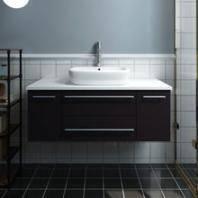 Load image into Gallery viewer, Fresca Lucera 42&quot; Espresso Wall Hung Modern Bathroom Cabinet w/ Top &amp; Vessel Sink- Fresca