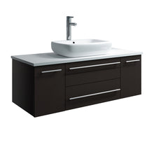 Load image into Gallery viewer, Fresca Lucera 42&quot; Espresso Wall Hung Modern Bathroom Cabinet w/ Top &amp; Vessel Sink- Fresca