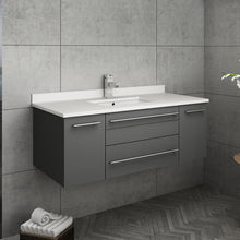Load image into Gallery viewer, Fresca Lucera 42&quot; Gray Wall Hung Modern Bathroom Cabinet w/ Top &amp; Undermount Sink- Fresca