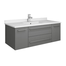 Load image into Gallery viewer, Fresca Lucera 42&quot; Gray Wall Hung Modern Bathroom Cabinet w/ Top &amp; Undermount Sink- Fresca