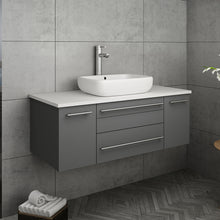 Load image into Gallery viewer, Fresca Lucera 42&quot; Gray Wall Hung Modern Bathroom Cabinet w/ Top &amp; Vessel Sink- Fresca