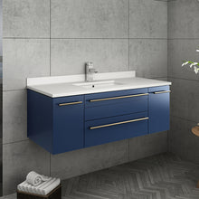 Load image into Gallery viewer, Fresca Lucera 42&quot; Royal Blue Wall Hung Modern Bathroom Cabinet w/ Top &amp; Undermount Sink- Fresca