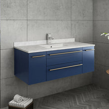 Load image into Gallery viewer, Fresca Lucera 42&quot; Royal Blue Wall Hung Modern Bathroom Cabinet w/ Top &amp; Undermount Sink- Fresca