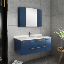 Load image into Gallery viewer, Fresca Lucera 42&quot; Royal Blue Wall Hung Modern Bathroom Cabinet w/ Top &amp; Undermount Sink- Fresca