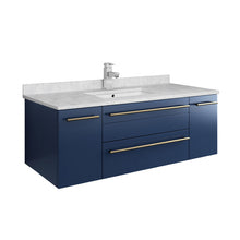 Load image into Gallery viewer, Fresca Lucera 42&quot; Royal Blue Wall Hung Modern Bathroom Cabinet w/ Top &amp; Undermount Sink- Fresca