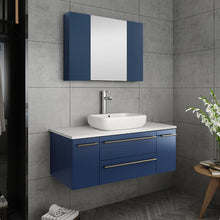 Load image into Gallery viewer, Fresca Lucera 42&quot; Royal Blue Wall Hung Vessel Sink Modern Bathroom Cabinet- Fresca