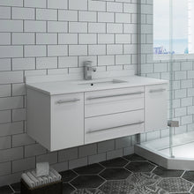 Load image into Gallery viewer, Fresca Lucera 42&quot; White Wall Hung Modern Bathroom Cabinet w/ Top &amp; Undermount Sink- Fresca