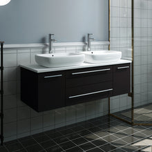 Load image into Gallery viewer, Fresca Lucera 48&quot; Espresso Wall Hung Modern Bathroom Cabinet w/ Top &amp; Vessel Sink- Fresca